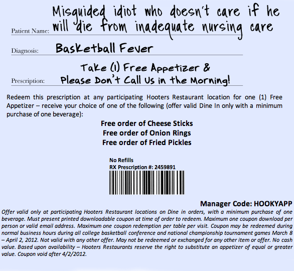 Hooters prescription